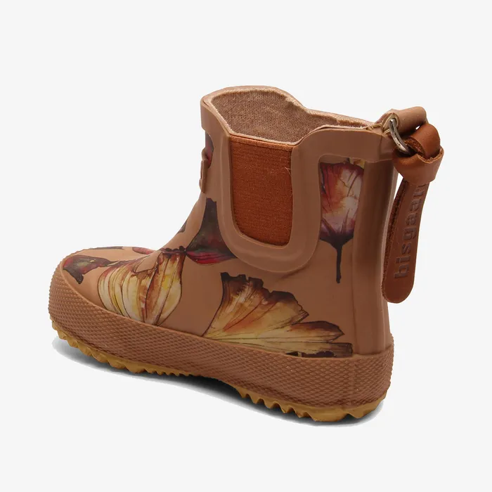 Rubber boots KIDS baby rubber camel flowers Brown bisgaardshoes