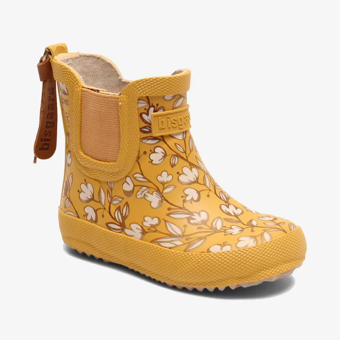 Rubber boots KIDS baby rubber camel flowers Brown bisgaardshoes