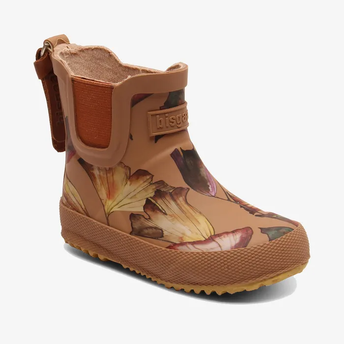 Rubber boots KIDS baby rubber camel flowers Brown bisgaardshoes