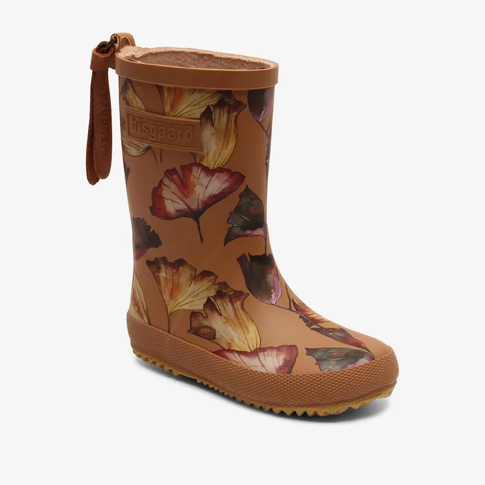 Rubber boots KIDS bisgaardshoes fashion camel flowers Brown