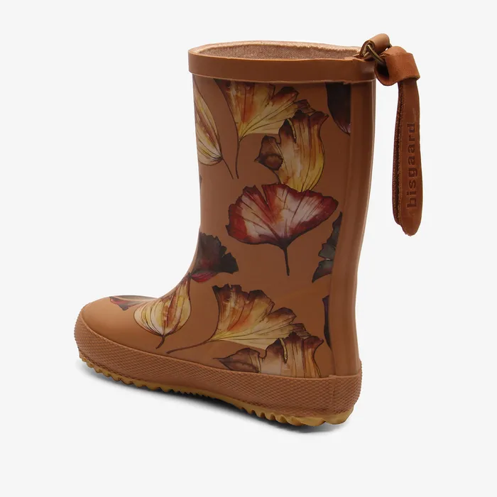 Rubber boots KIDS bisgaardshoes fashion camel flowers Brown