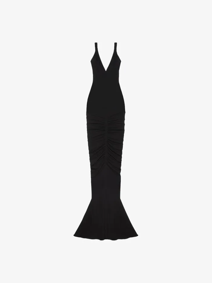 Ruched Dress With Twisted Straps In Crepe Black Women Givenchy Dresses