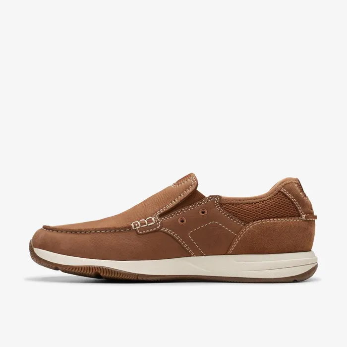 Sailview Step Light Tan Nubuck Men Clarks Loafers and Slip Ons