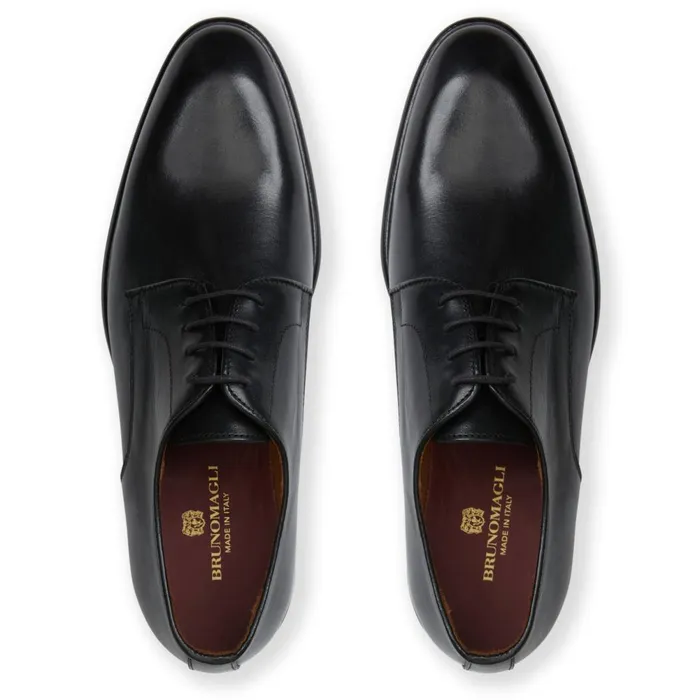 Salerno Derby Black Leather Men Bruno Magli Laceups and Oxfords