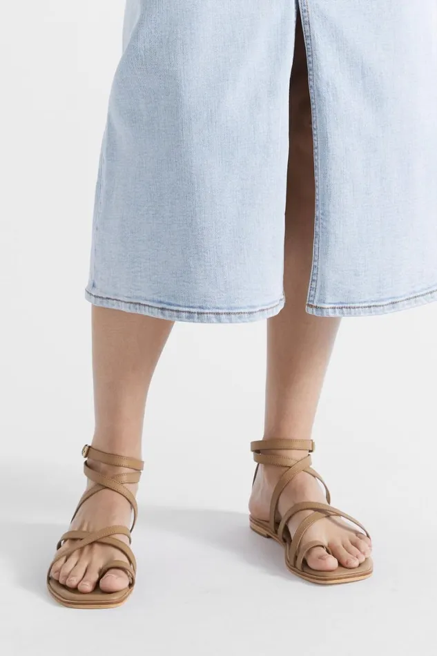 Sandals and Thongs Woman Seed Heritage Addison Flat Sandal Caramel