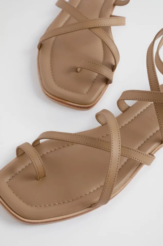 Sandals and Thongs Woman Seed Heritage Addison Flat Sandal Caramel