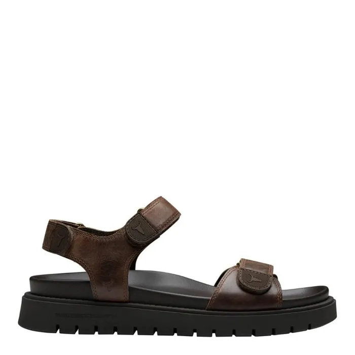 Sandals Men Windsor Smith RAMSEY DARK BROWN LEATHER SANDALS
