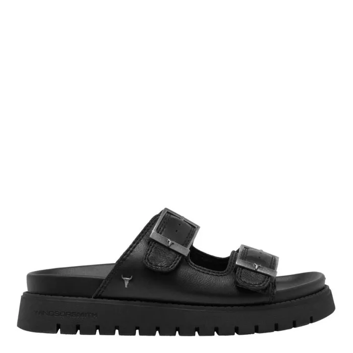 Sandals Women Windsor Smith MOOD BLACK LEATHER SANDALS