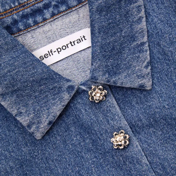 Self Portrait Bottoms Blue Denim Jumpsuit 8211 Women