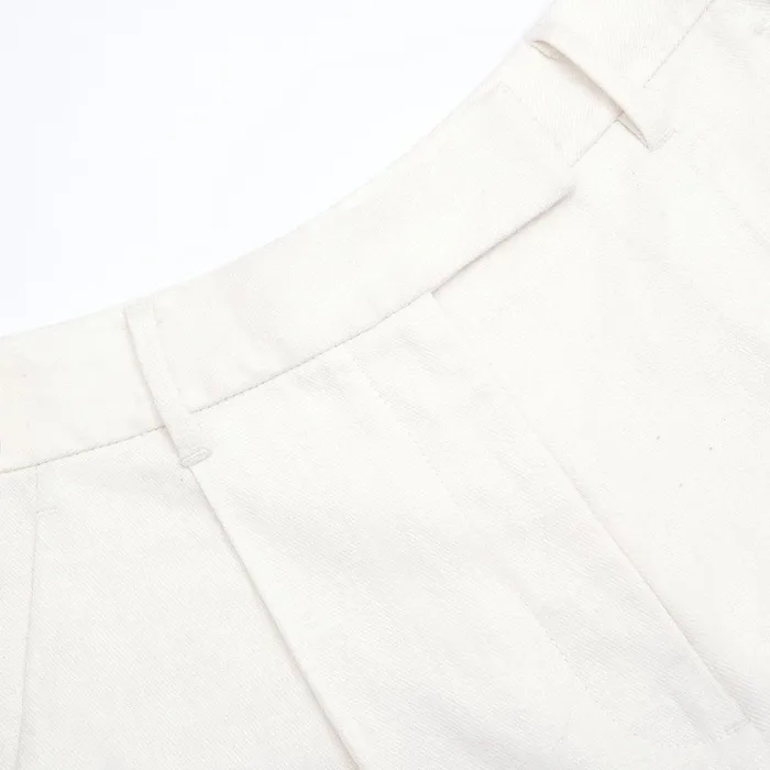Self Portrait Bottoms White Linen Trousers 8211 Women