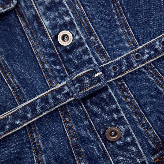 Self Portrait Denim Denim Stitch Detail Mini Dress 8211 Women