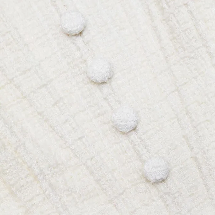 Self Portrait Dresses Cream Boucle Mini Dress 8211 Women