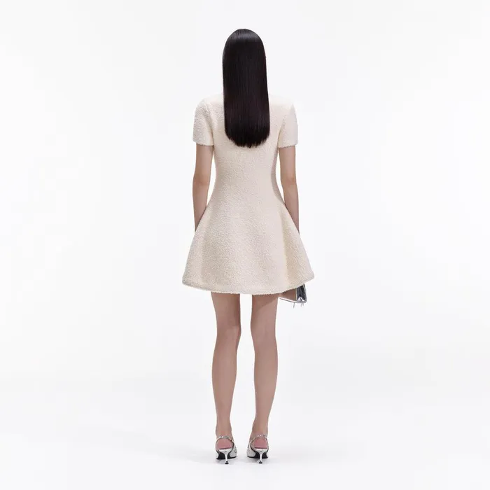 Self Portrait Dresses Cream Soft Knit Mini Dress 8211 Women