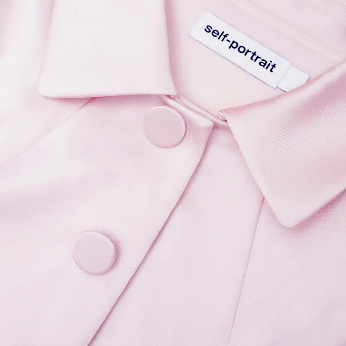 Self Portrait Dresses Pink Satin Tailored Mini Dress 8211 Women