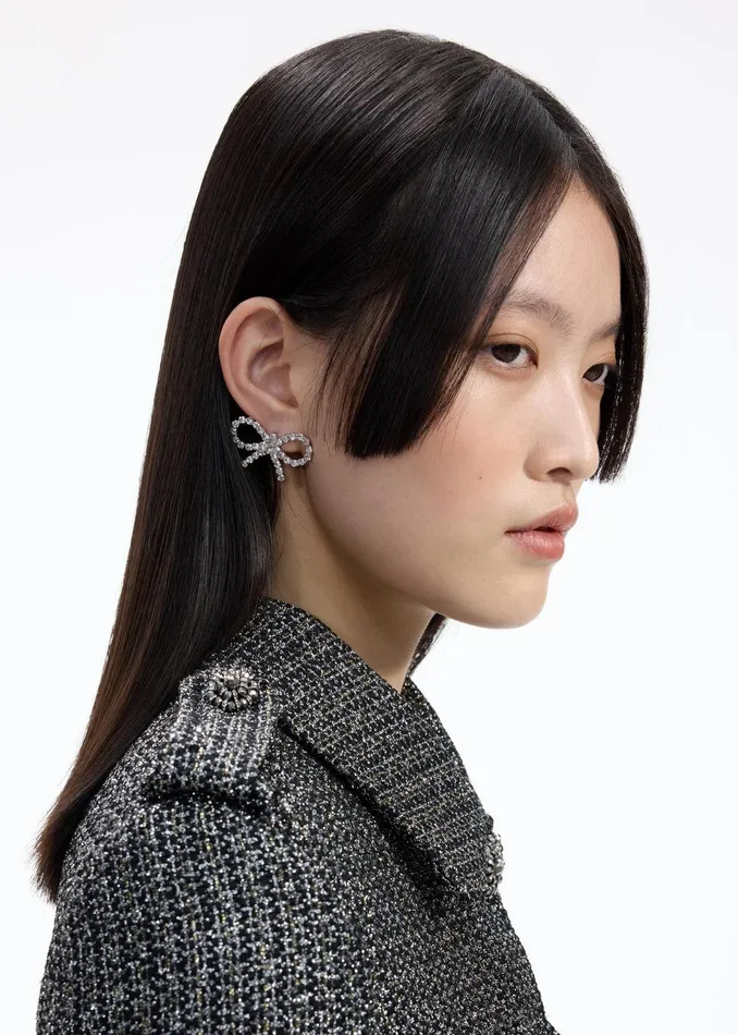 Self Portrait Jewellery Mini Bow Crystal Earrings 8211 Women