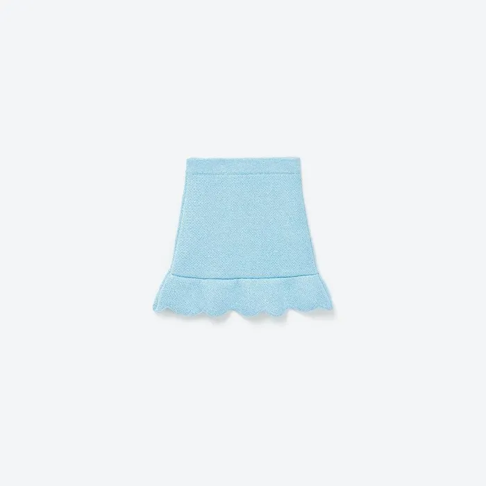 Self Portrait Knitwear Blue Sequin Knit Skirt 8211 Kids