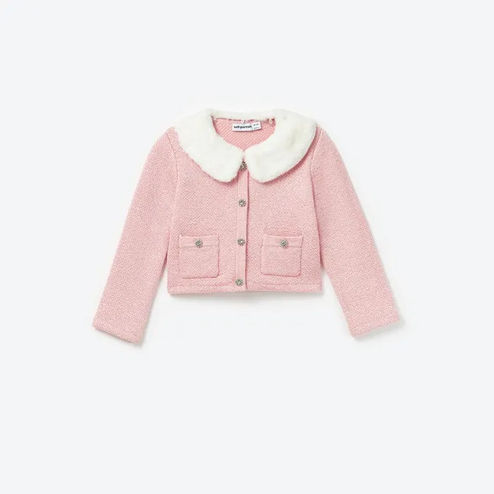 Self Portrait Knitwear Pink Sequin Knit Cardigan 8211 Kids
