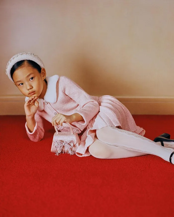 Self Portrait Knitwear Pink Sequin Knit Cardigan 8211 Kids