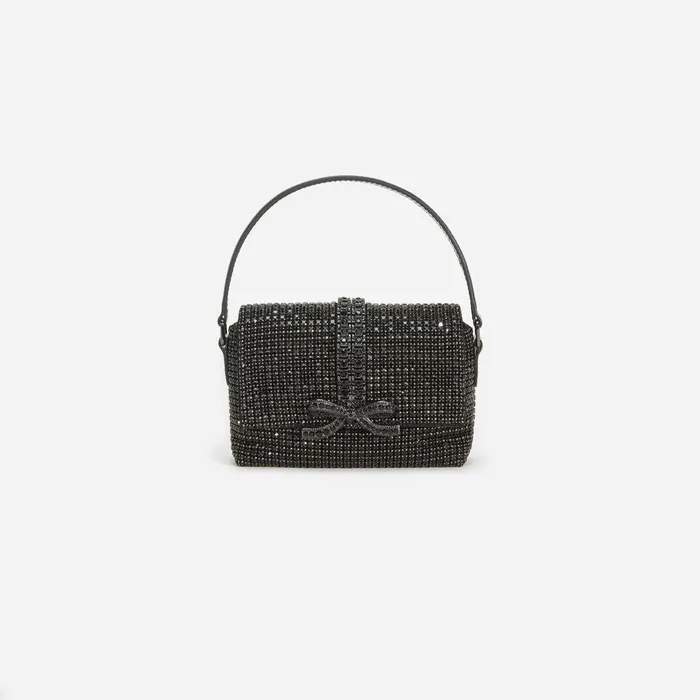 Self Portrait Micro Black Rhinestone Chainmail Micro Bag 8211 Women