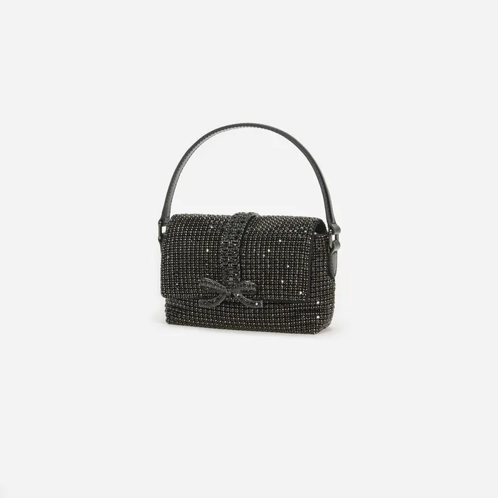 Self Portrait Micro Black Rhinestone Chainmail Micro Bag 8211 Women