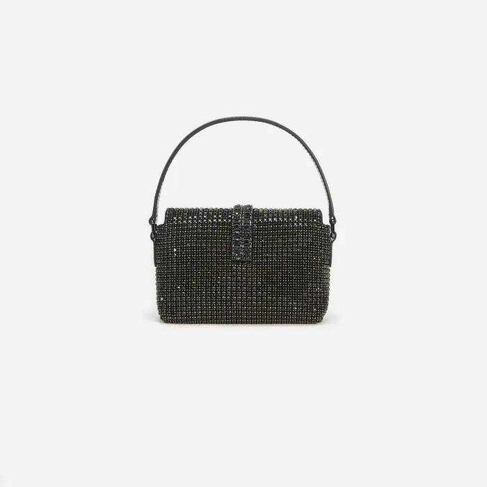 Self Portrait Micro Black Rhinestone Chainmail Micro Bag 8211 Women