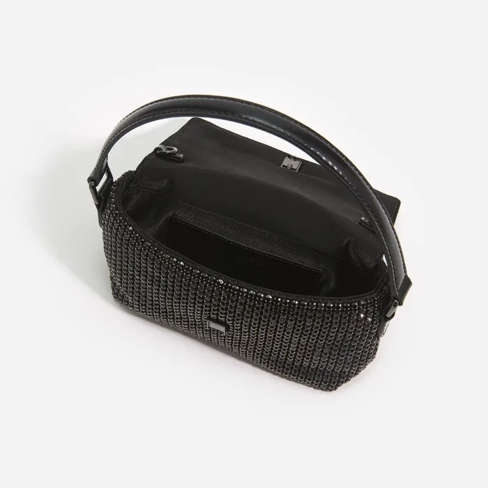 Self Portrait Micro Black Rhinestone Chainmail Micro Bag 8211 Women