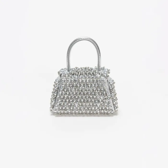 Self Portrait Micro Silver Embellished Micro Bow Bag 8211 Women