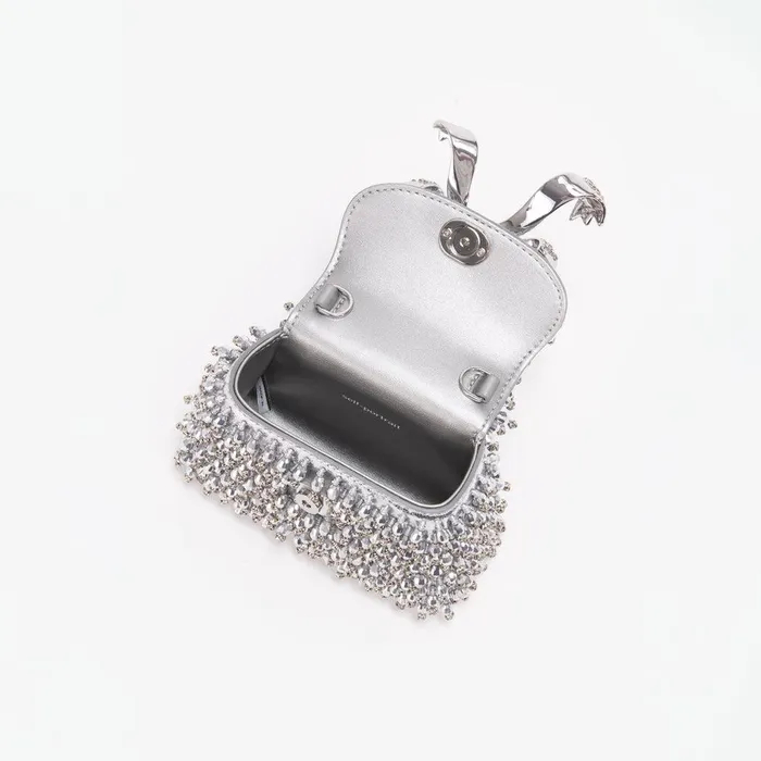 Self Portrait Micro Silver Embellished Micro Bow Bag 8211 Women