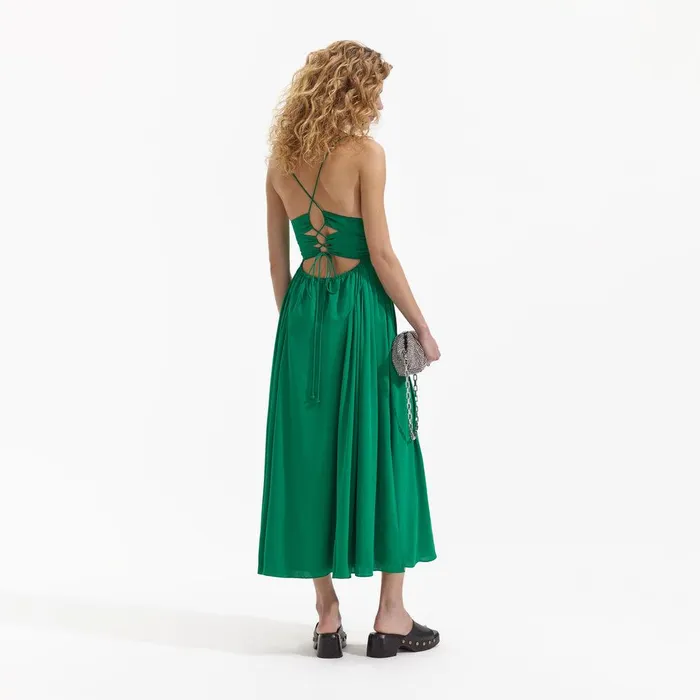 Self Portrait Swim and Resort Green Strappy Midi Dress 8211 Women