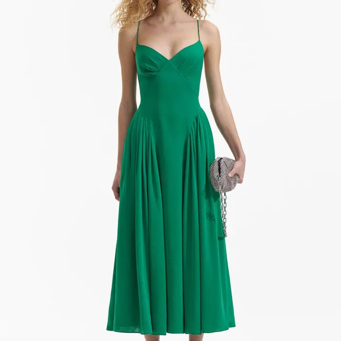 Self Portrait Swim and Resort Green Strappy Midi Dress 8211 Women
