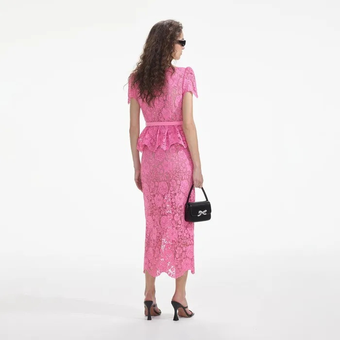 Self Portrait Tops Pink Lace Open Neck Top 8211 Women