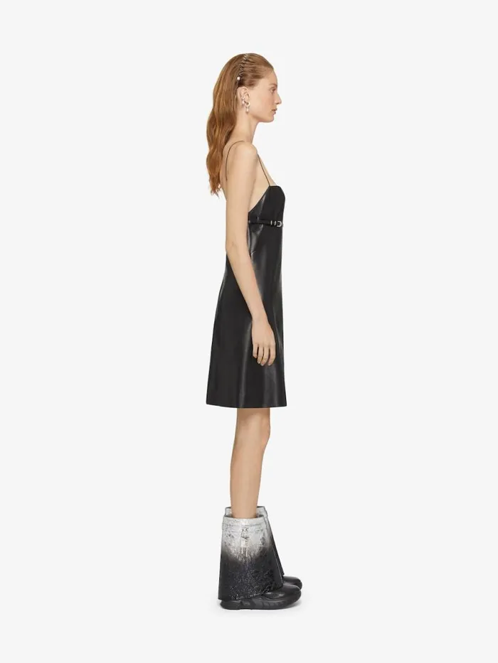 Shark Lock Biker Ankle Boots In Laminated Leather Blacksilvery Women Givenchy Shark Lock