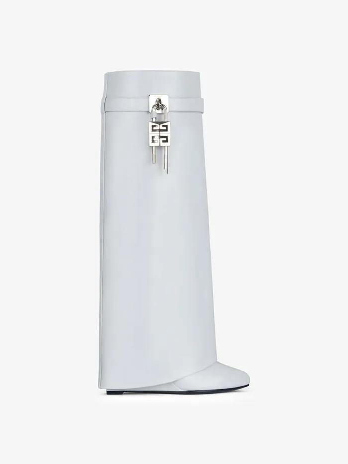 Shark Lock Boots In Box Leather Grey Women Givenchy Shark Lock
