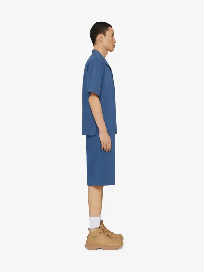 Shirt In Ozone Washed Denim Chambray Sky Blue Men Givenchy Shirts