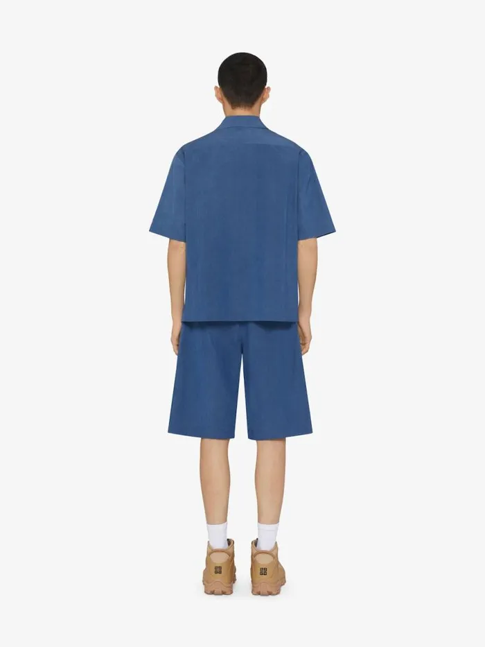 Shirt In Ozone Washed Denim Chambray Sky Blue Men Givenchy Shirts
