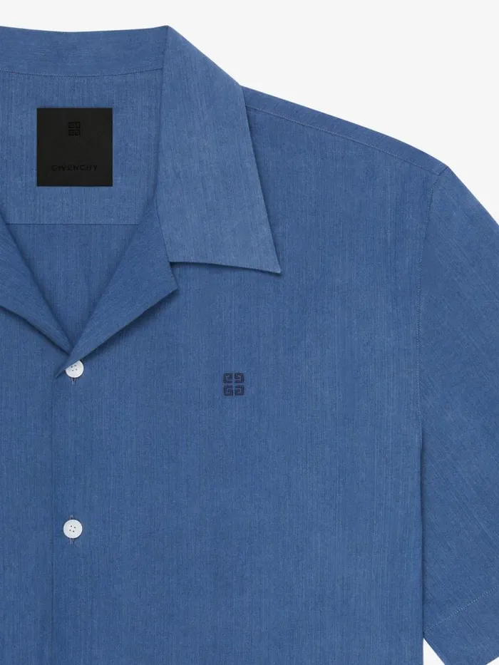 Shirt In Ozone Washed Denim Chambray Sky Blue Men Givenchy Shirts