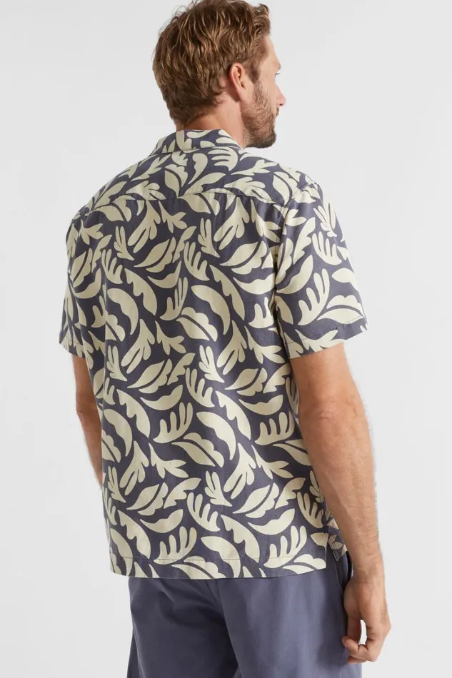 Shirts Man Seed Heritage Floral Resort Shirt Steel Blue Floral