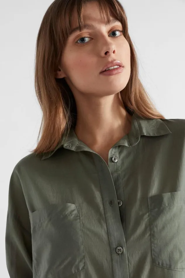 Shirts Woman Seed Heritage Voile Relaxed Shirt Smokey Olive
