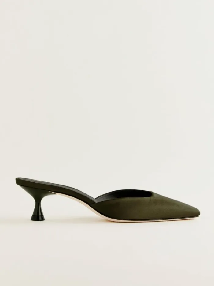 Shoes The Reformation Daniela Kitten Mule Pickle Satin