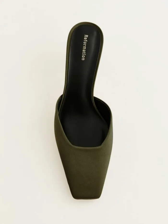 Shoes The Reformation Daniela Kitten Mule Pickle Satin