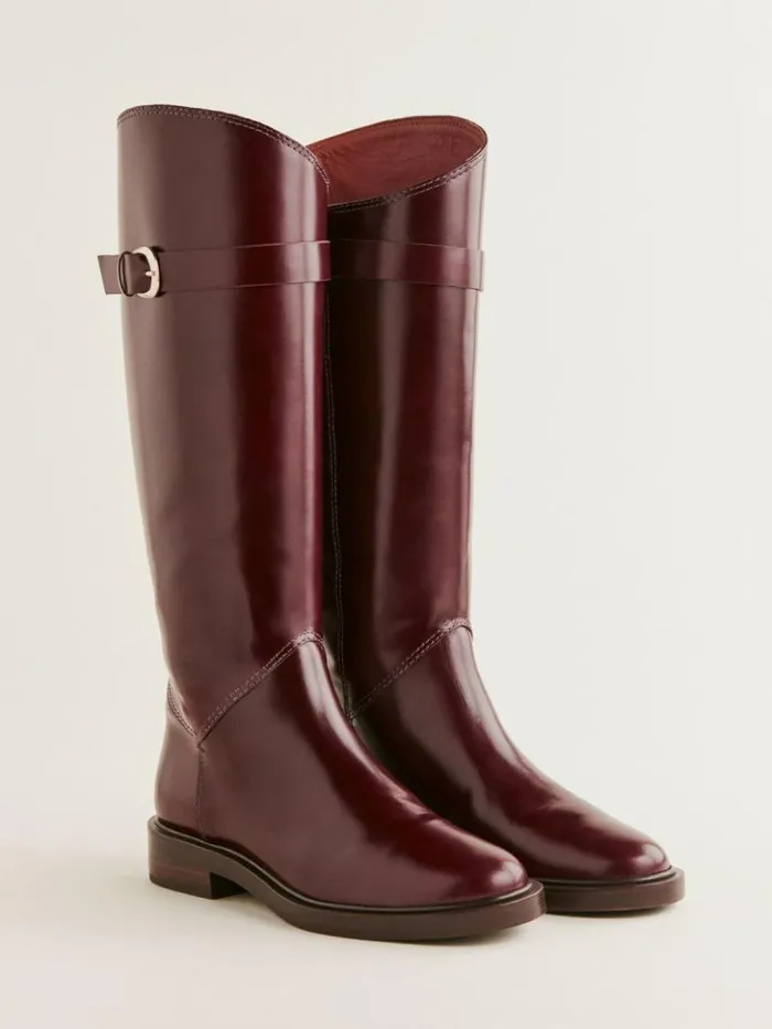 Shoes The Reformation Franklin Knee Boot Ruby Leather