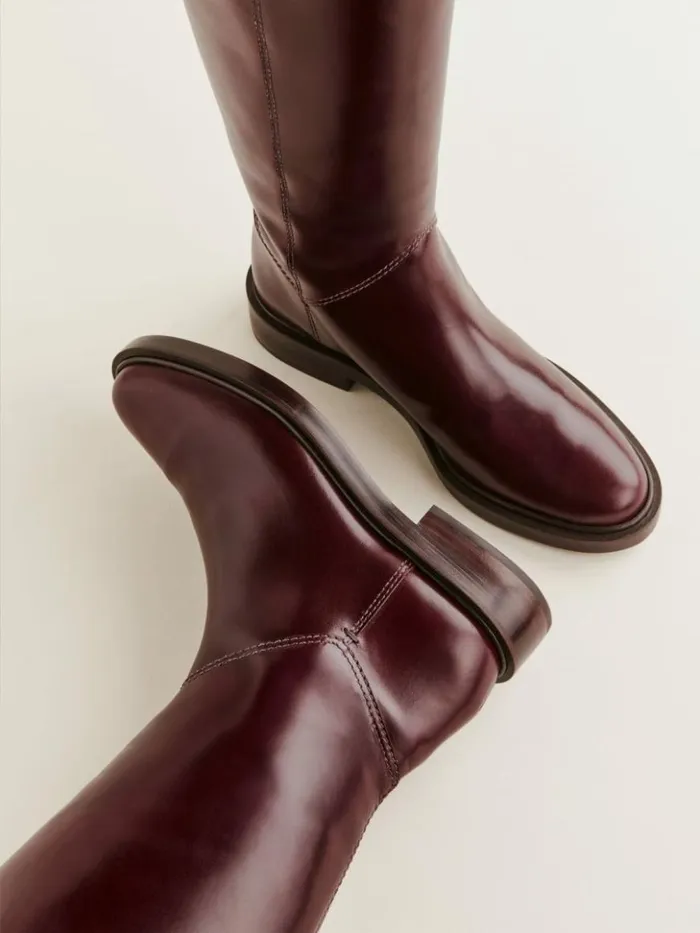 Shoes The Reformation Franklin Knee Boot Ruby Leather