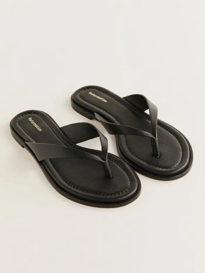 Shoes The Reformation Jessie Thong Sandal Black Black