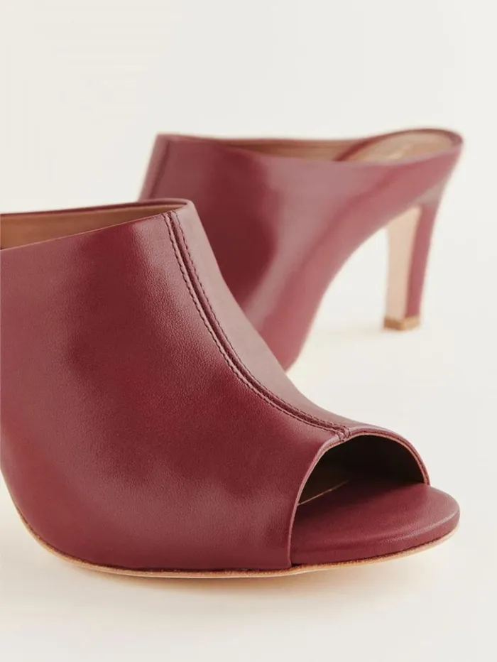 Shoes The Reformation Lydia Heeled Sandal Brick Red Leather