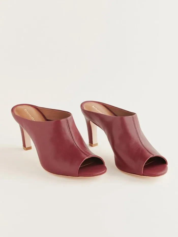 Shoes The Reformation Lydia Heeled Sandal Brick Red Leather