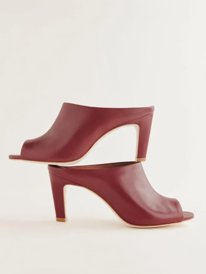 Shoes The Reformation Lydia Heeled Sandal Brick Red Leather