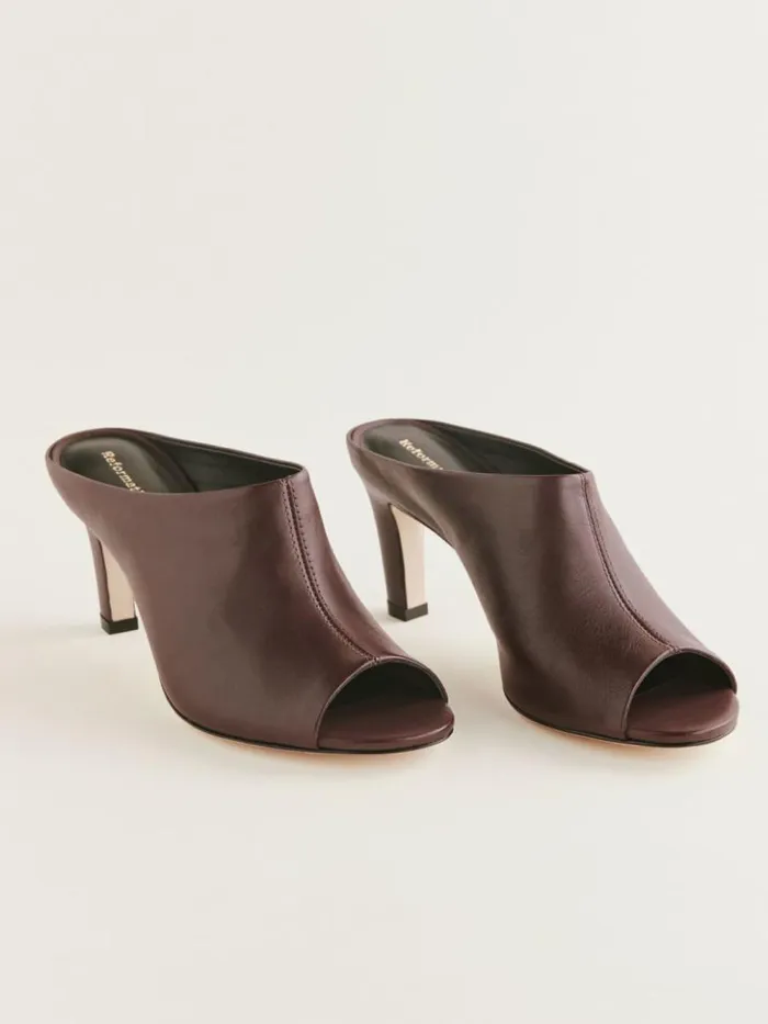 Shoes The Reformation Lydia Heeled Sandal Espresso Leather