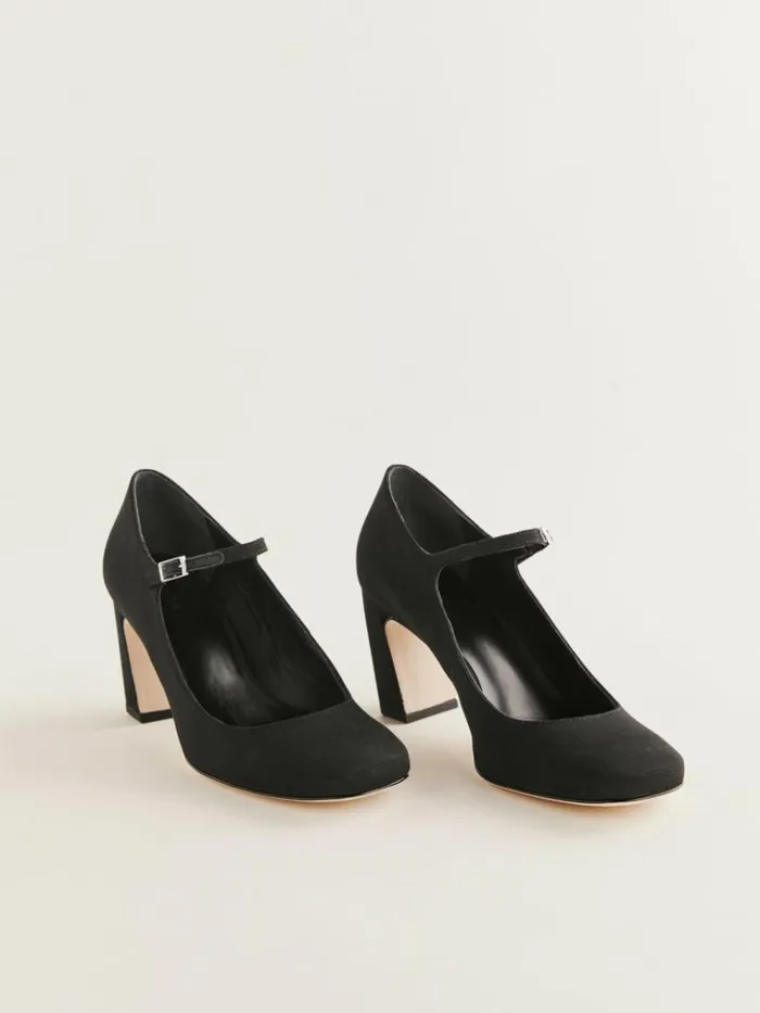 Shoes The Reformation Manuela Mary Jane Pump Black Moire
