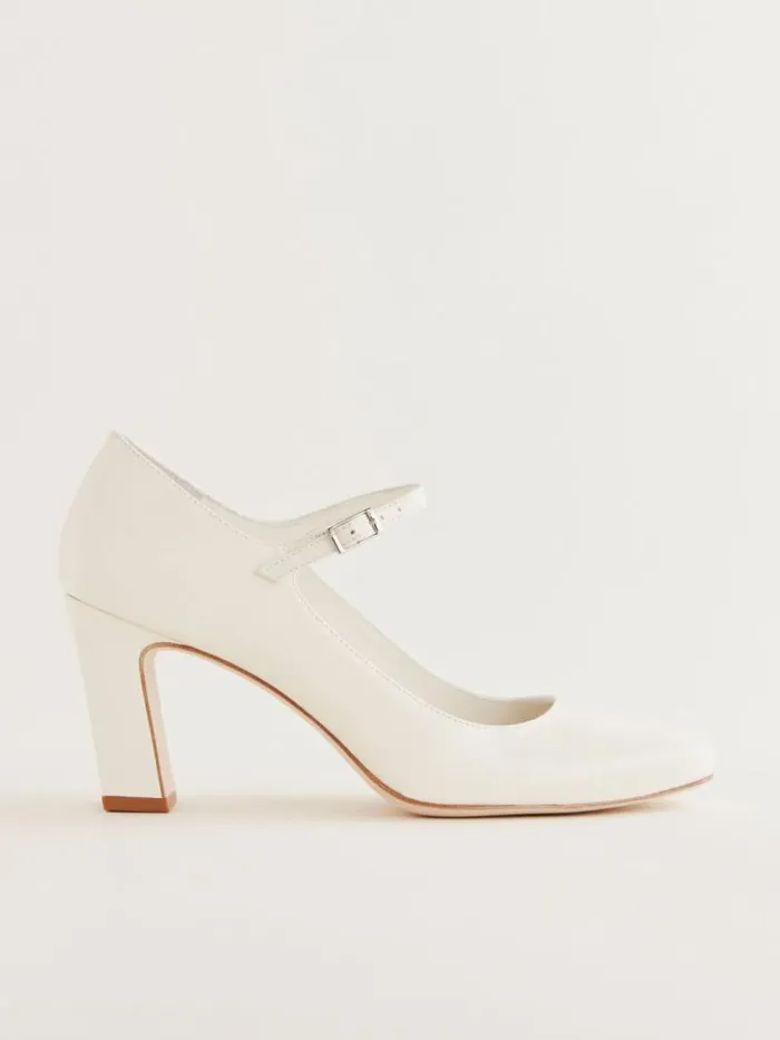 Shoes The Reformation Manuela Mary Jane Pump White Leather