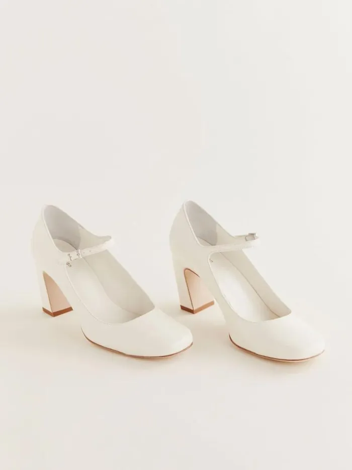 Shoes The Reformation Manuela Mary Jane Pump White Leather